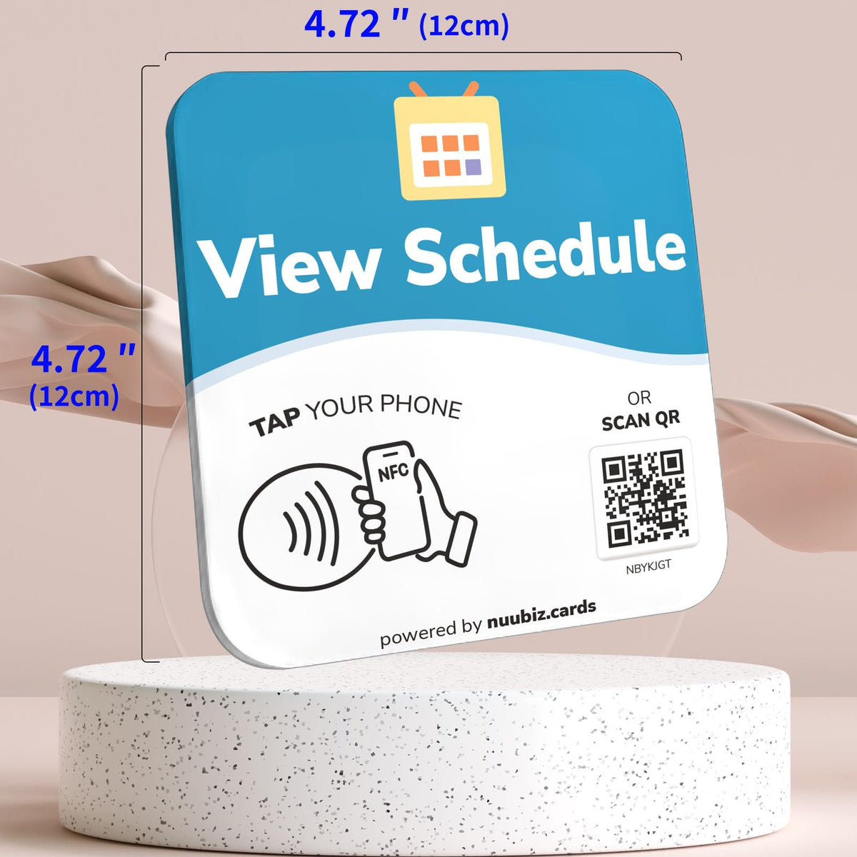 NFC Business QR Code Sign for Viewing Your Schedule