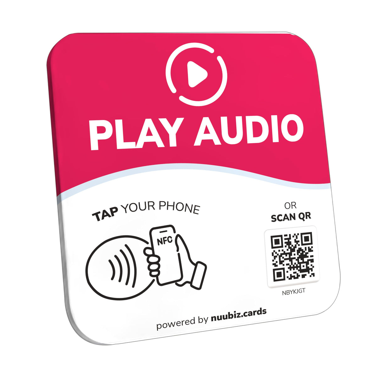 NFC Business QR Code Sign for Playing Audio