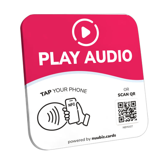 NFC Business QR Code Sign for Playing Audio