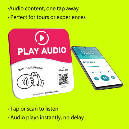 NFC Business QR Code Sign for Playing Audio