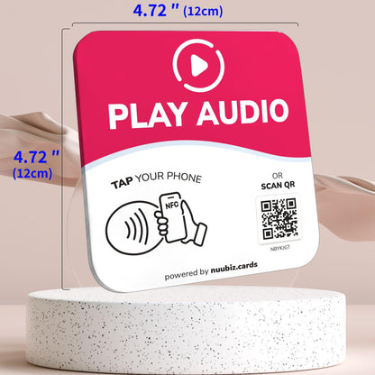 NFC Business QR Code Sign for Playing Audio