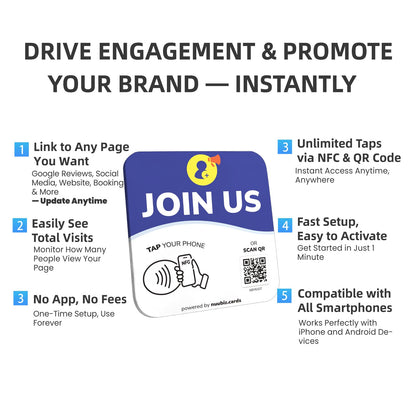 NFC Business QR Code Sign for Joining Your Community