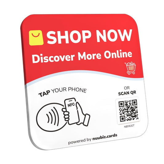 NFC Business QR Code Sign for Linking Your Online Store