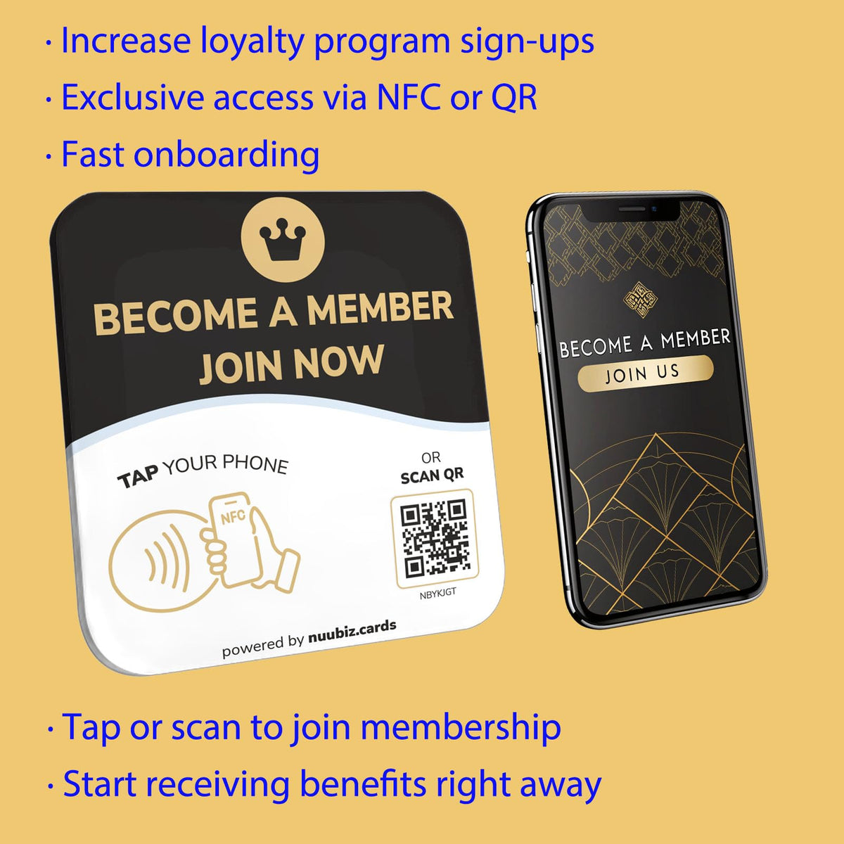 NFC Business QR Code Sign for New Member Enrollment