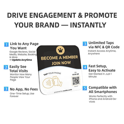 NFC Business QR Code Sign for New Member Enrollment
