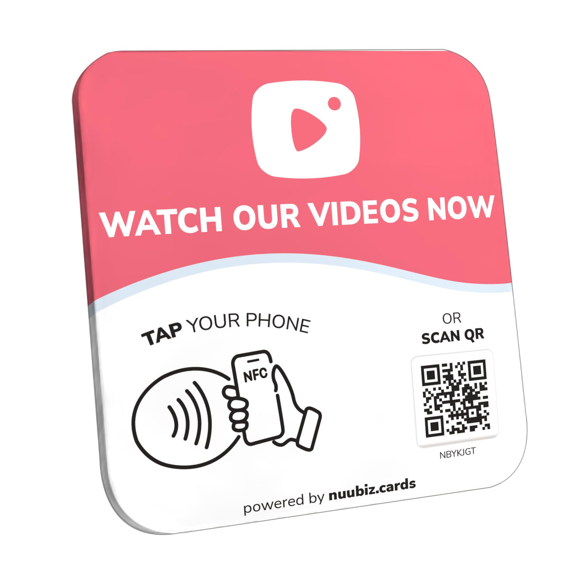 NFC Business QR Code Sign for Watching Videos
