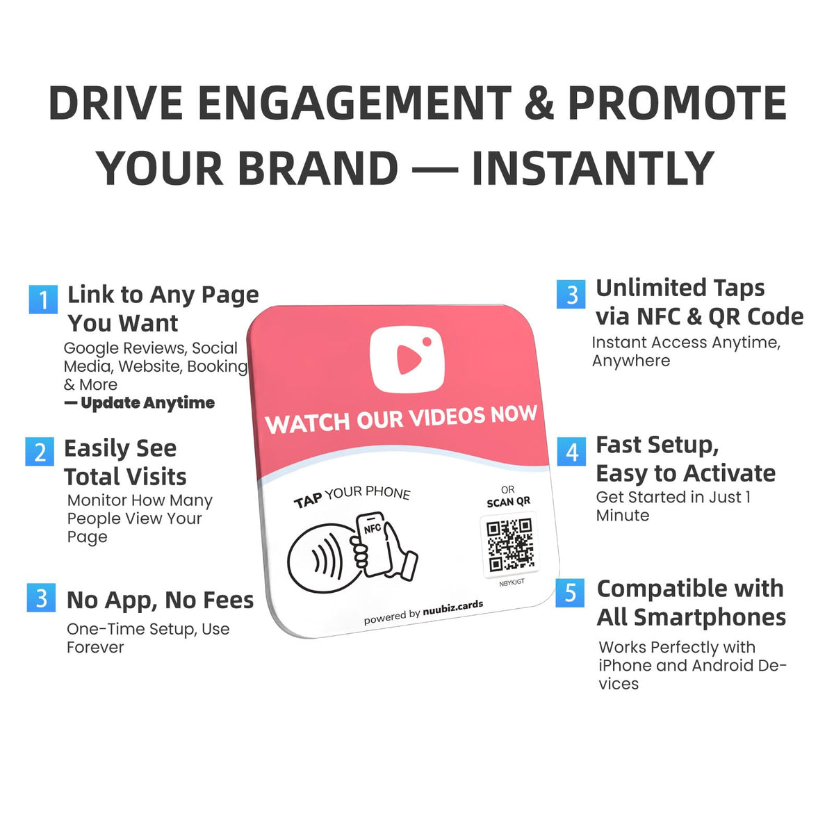 NFC Business QR Code Sign for Watching Videos