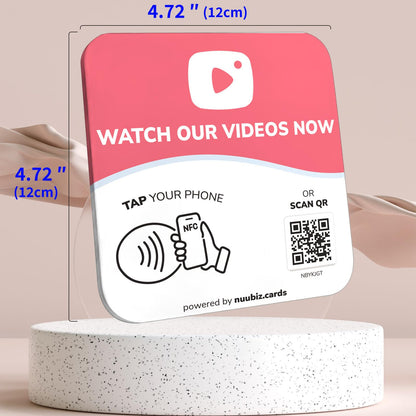 NFC Business QR Code Sign for Watching Videos