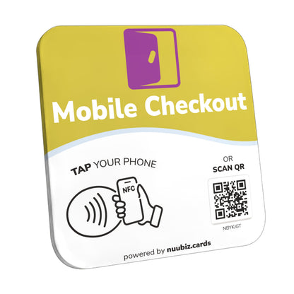 NFC Business QR Code Sign for Completing Mobile Checkout