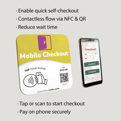 NFC Business QR Code Sign for Completing Mobile Checkout