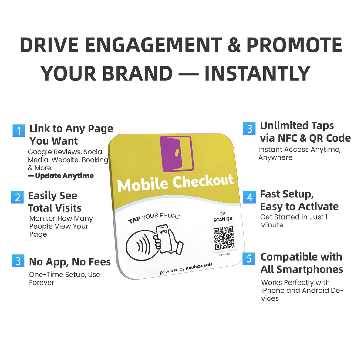 NFC Business QR Code Sign for Completing Mobile Checkout