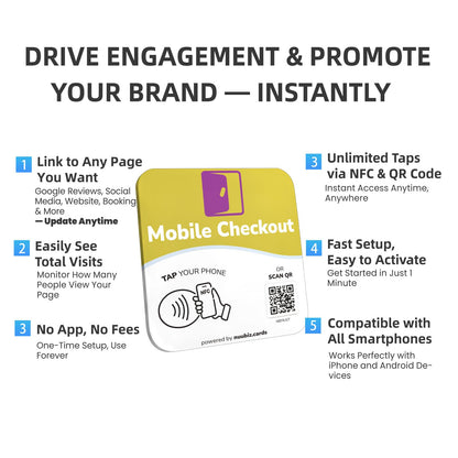 NFC Business QR Code Sign for Completing Mobile Checkout