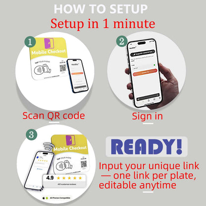 NFC Business QR Code Sign for Completing Mobile Checkout