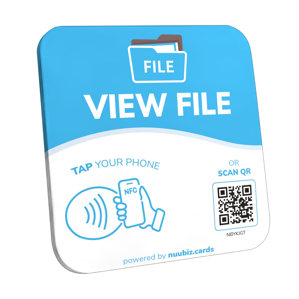 NFC Business QR Code Sign for Accessing a File
