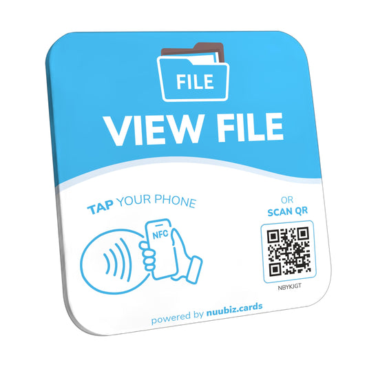 NFC Business QR Code Sign for Accessing a File