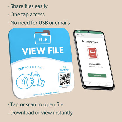 NFC Business QR Code Sign for Accessing a File