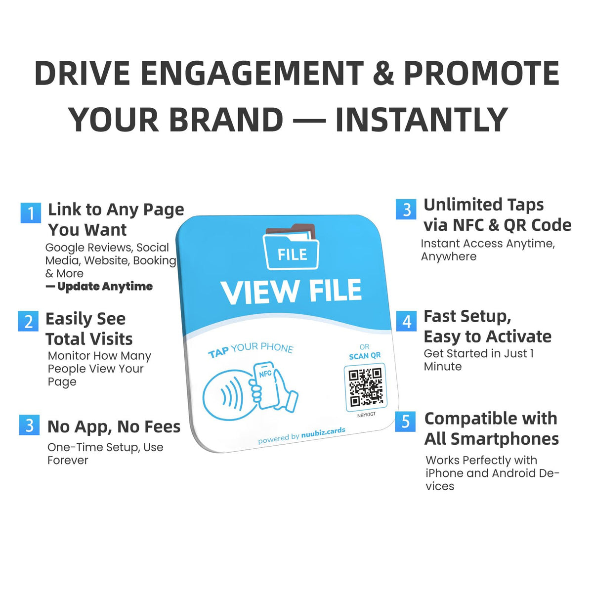 NFC Business QR Code Sign for Accessing a File