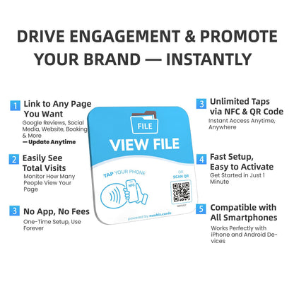 NFC Business QR Code Sign for Accessing a File