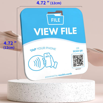 NFC Business QR Code Sign for Accessing a File