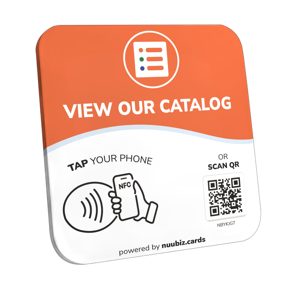 NFC Business QR Code Sign for Viewing Your Catalog