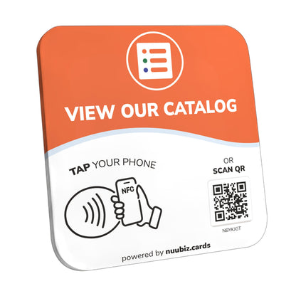 NFC Business QR Code Sign for Viewing Your Catalog