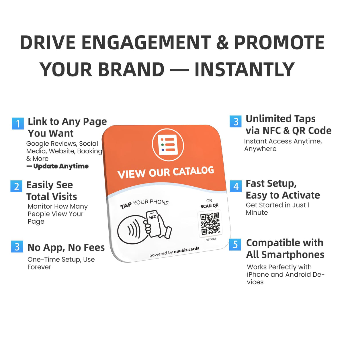 NFC Business QR Code Sign for Viewing Your Catalog