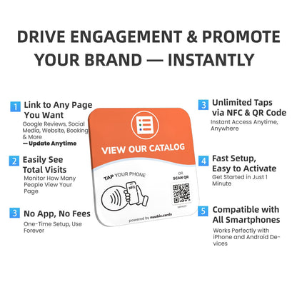 NFC Business QR Code Sign for Viewing Your Catalog