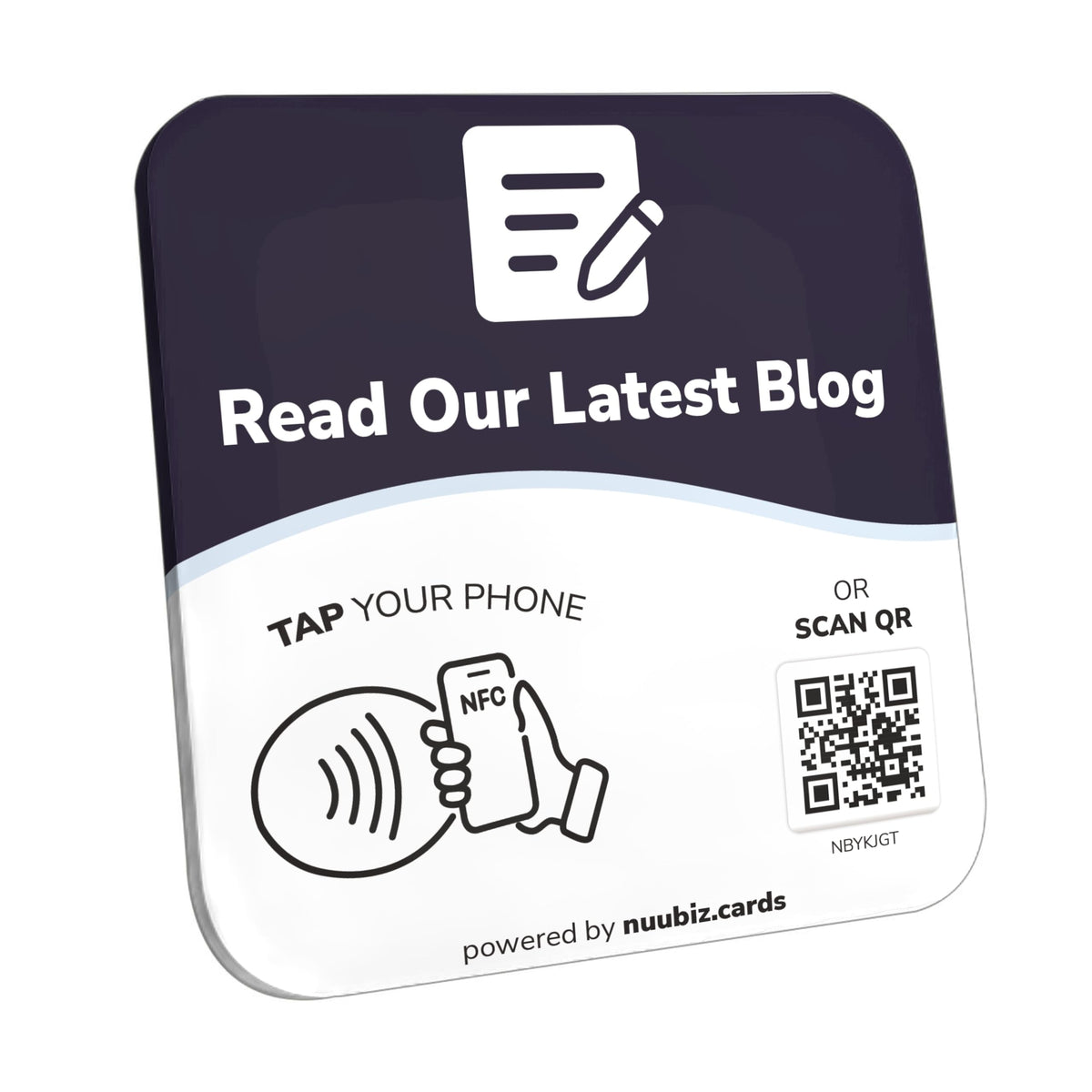 NFC Business QR Code Sign for Reading Your Blog