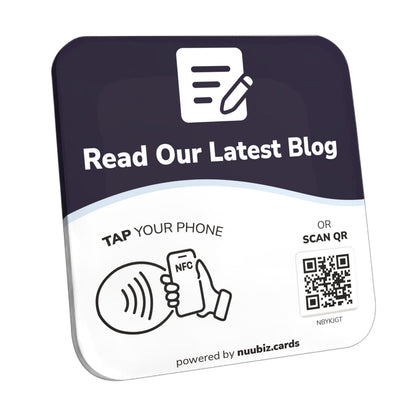 NFC Business QR Code Sign for Reading Your Blog