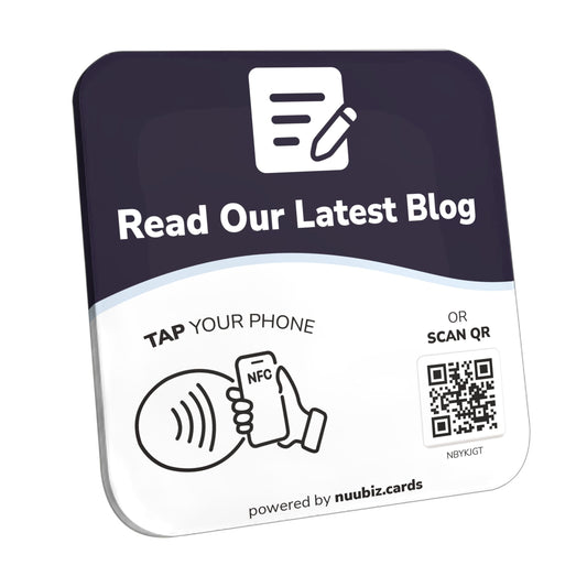 NFC Business QR Code Sign for Reading Your Blog