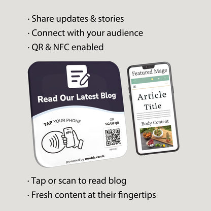 NFC Business QR Code Sign for Reading Your Blog