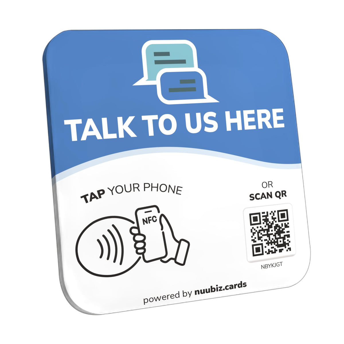 NFC Business QR Code Sign for Live Customer Chat