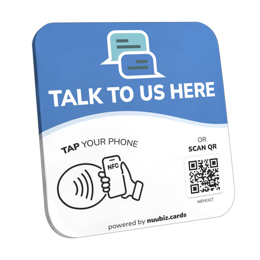 NFC Business QR Code Sign for Live Customer Chat