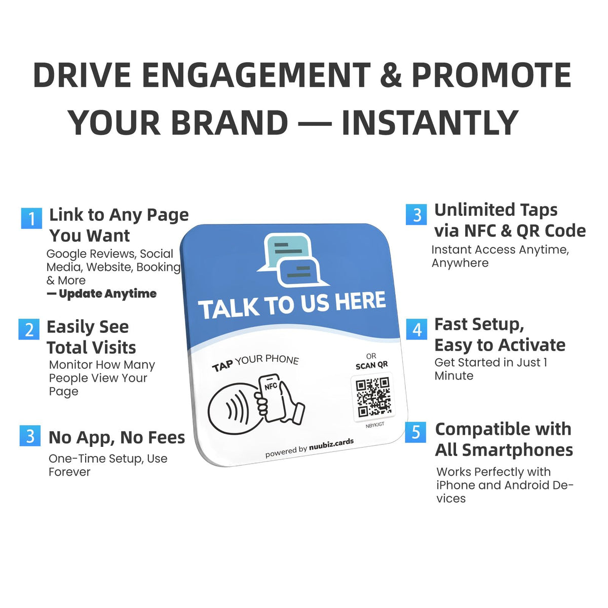 NFC Business QR Code Sign for Live Customer Chat