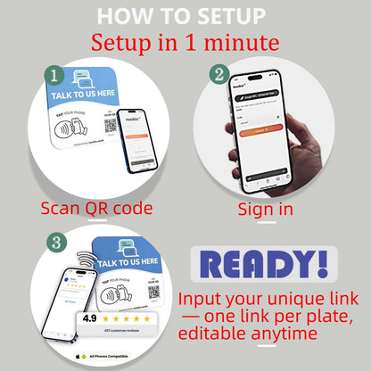 NFC Business QR Code Sign for Live Customer Chat