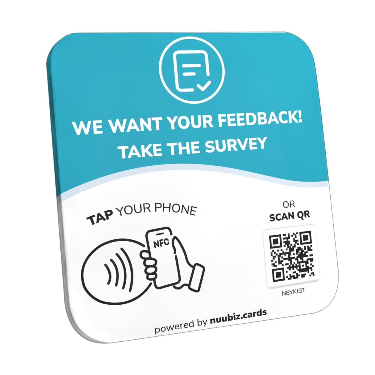 NFC Business QR Code Sign for Taking Customer Surveys