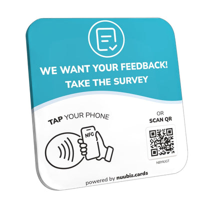 NFC Business QR Code Sign for Taking Customer Surveys