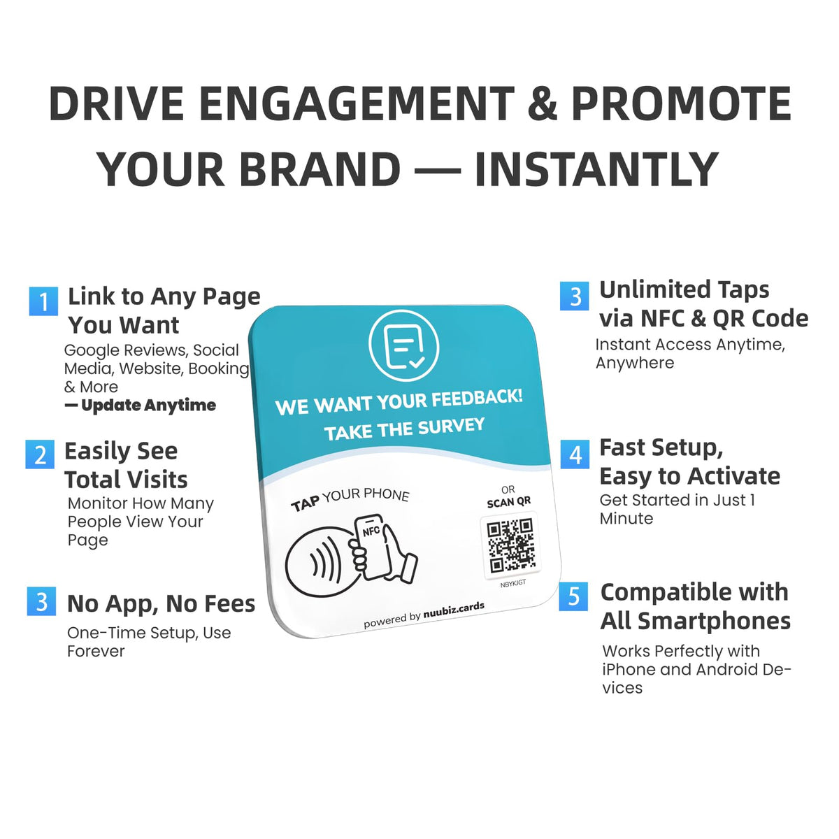 NFC Business QR Code Sign for Taking Customer Surveys