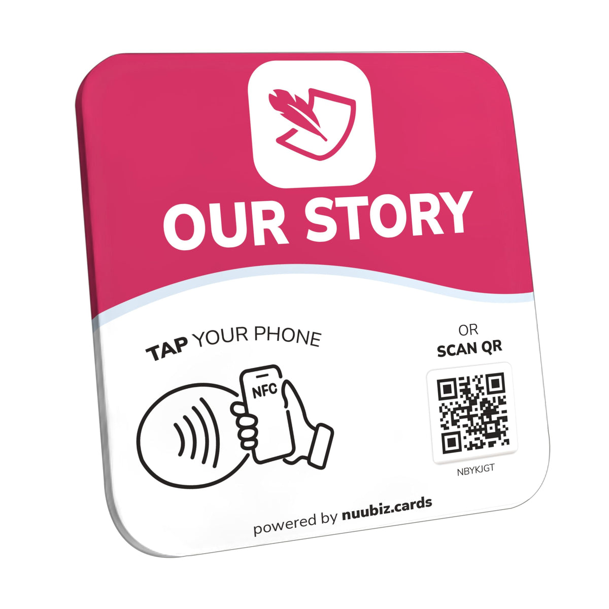 NFC Business QR Code Sign for Sharing Your Brand Story