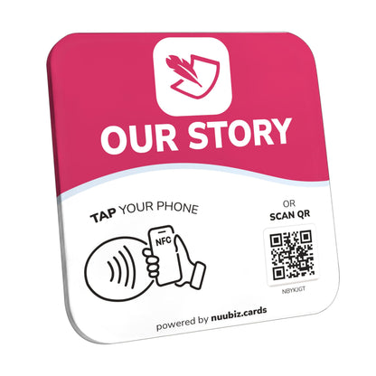 NFC Business QR Code Sign for Sharing Your Brand Story