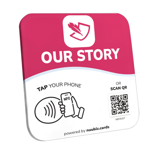 NFC Business QR Code Sign for Sharing Your Brand Story
