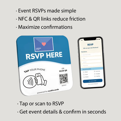 NFC Business QR Code Sign for Event RSVPs