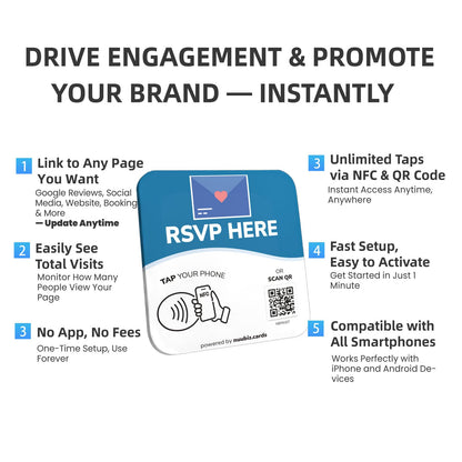 NFC Business QR Code Sign for Event RSVPs