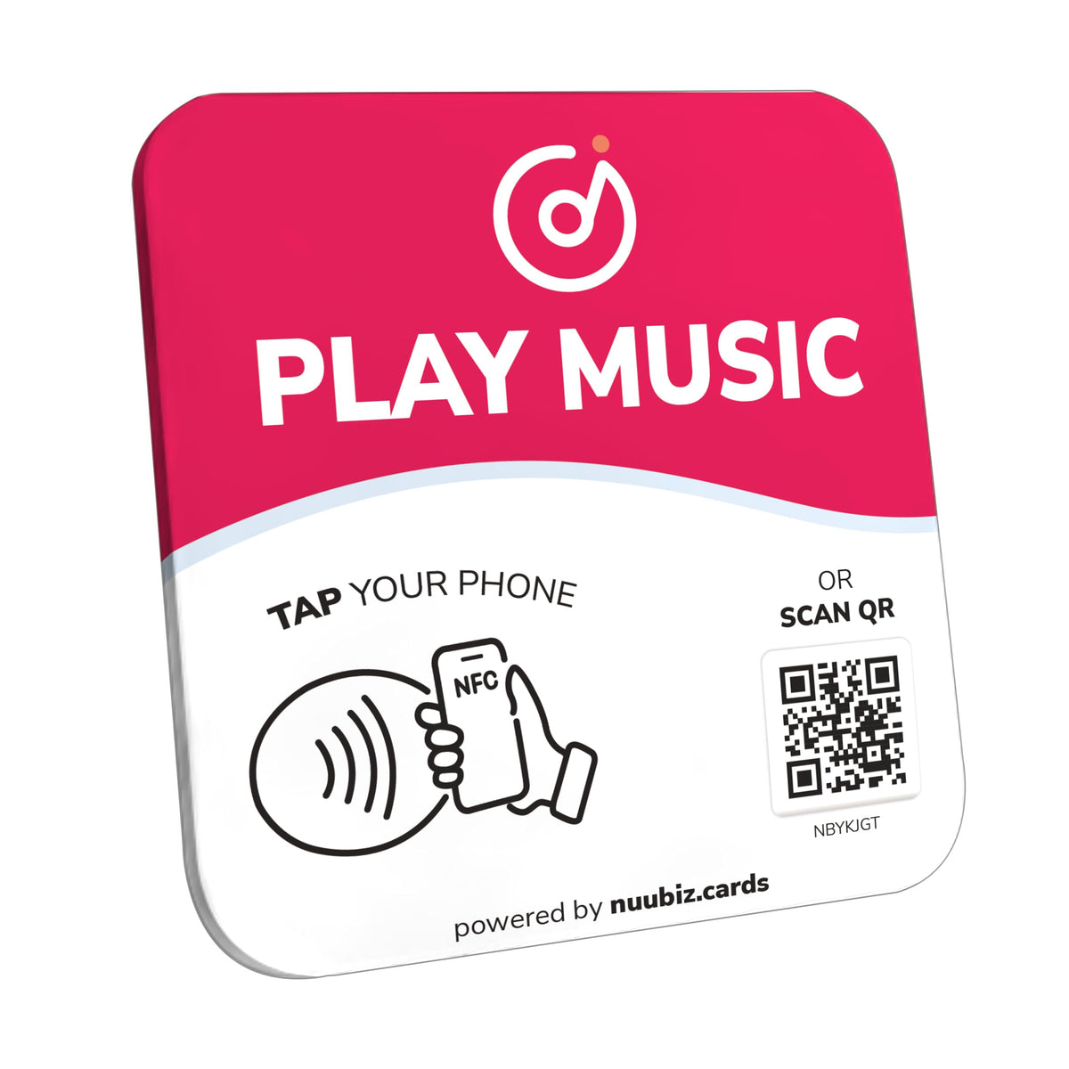 NFC Business QR Code Sign for Playing Music