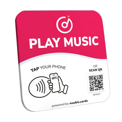 NFC Business QR Code Sign for Playing Music