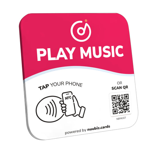 NFC Business QR Code Sign for Playing Music