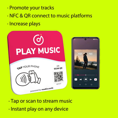 NFC Business QR Code Sign for Playing Music