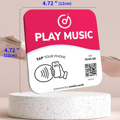 NFC Business QR Code Sign for Playing Music