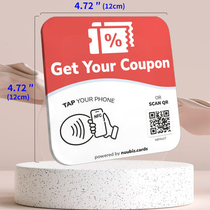 NFC Business QR Code Sign for Redeeming Coupons