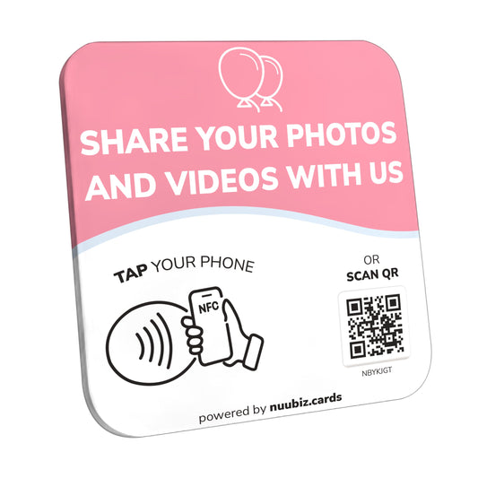 NFC Business QR Code Sign for Sharing Photo and videos